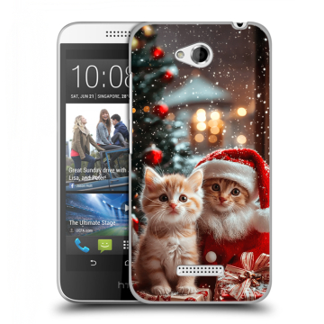 Силиконовый чехол на HTC Desire 616 с принтом Новый год