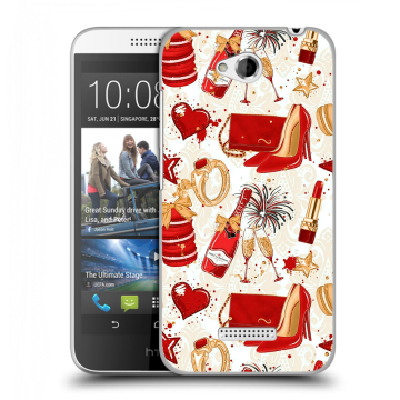 Силиконовый чехол на HTC Desire 616 с принтом Новый год
