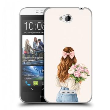 Силиконовый чехол на HTC Desire 616 с принтом женский