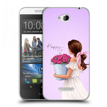 Силиконовый чехол на HTC Desire 616 с принтом женский
