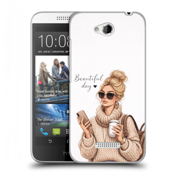Силиконовый чехол на HTC Desire 616 с принтом женский