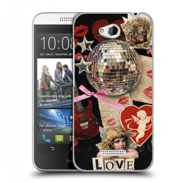 Силиконовый чехол на HTC Desire 616 с принтом для девочек