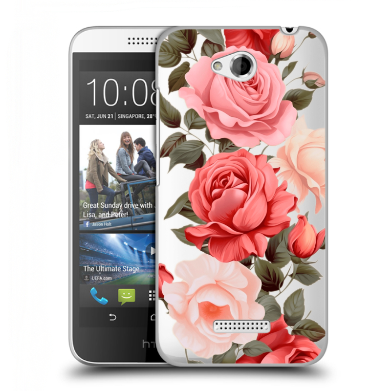 Силиконовый чехол на HTC Desire 616 с принтом Розы Силиконовый чехол на HTC Desire 616 с принтом Розы
