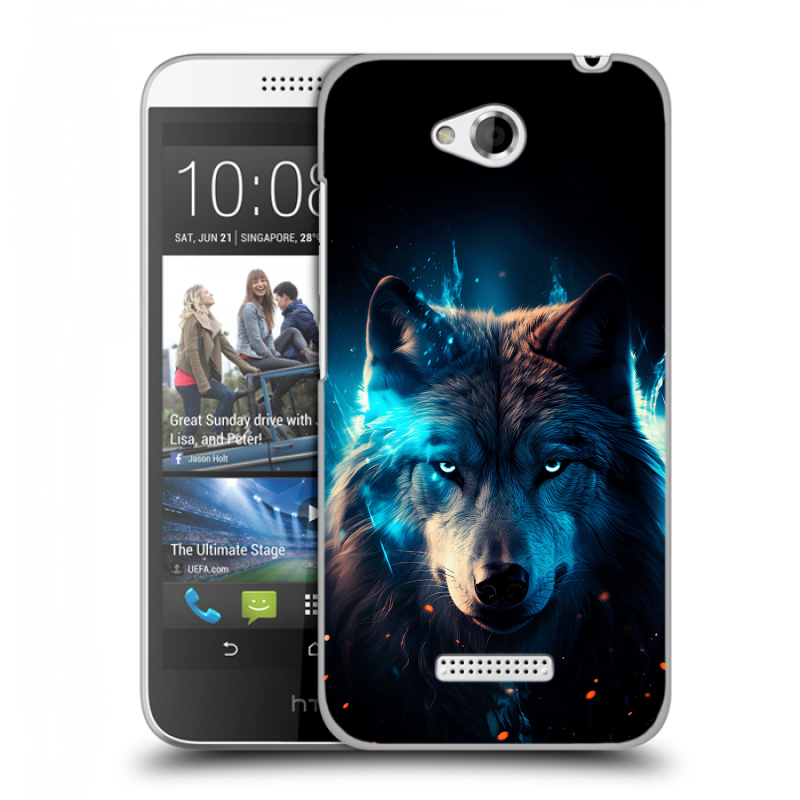 Пластиковый чехол на HTC Desire 616 с принтом Волк ночной Пластиковый чехол на HTC Desire 616 с принтом Волк ночной