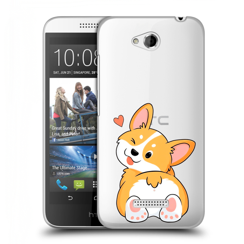 Силиконовый чехол на HTC Desire 616 с принтом Корги Силиконовый чехол на HTC Desire 616 с принтом Корги