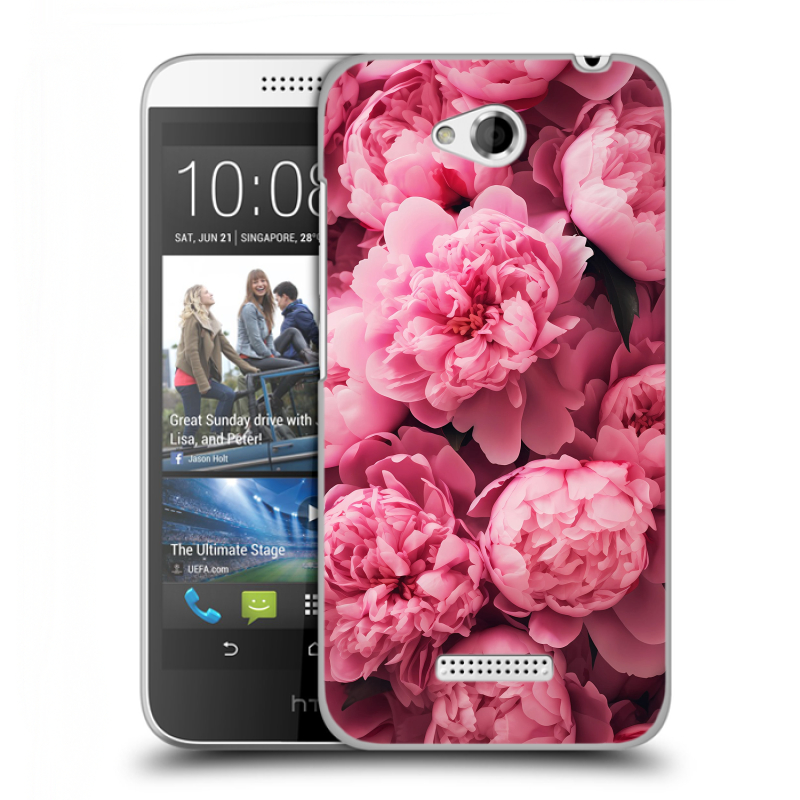 Силиконовый чехол на HTC Desire 616 с принтом цветы пионы Силиконовый чехол на HTC Desire 616 с принтом цветы пионы