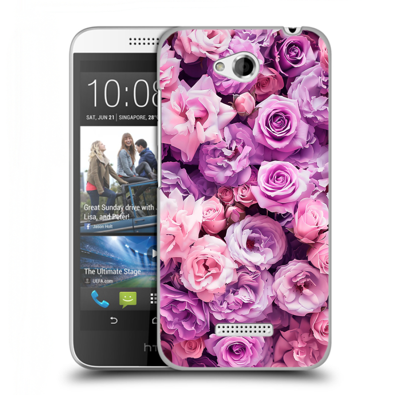 Силиконовый чехол на HTC Desire 616 с принтом лавандовые розы Силиконовый чехол на HTC Desire 616 с принтом лавандовые розы
