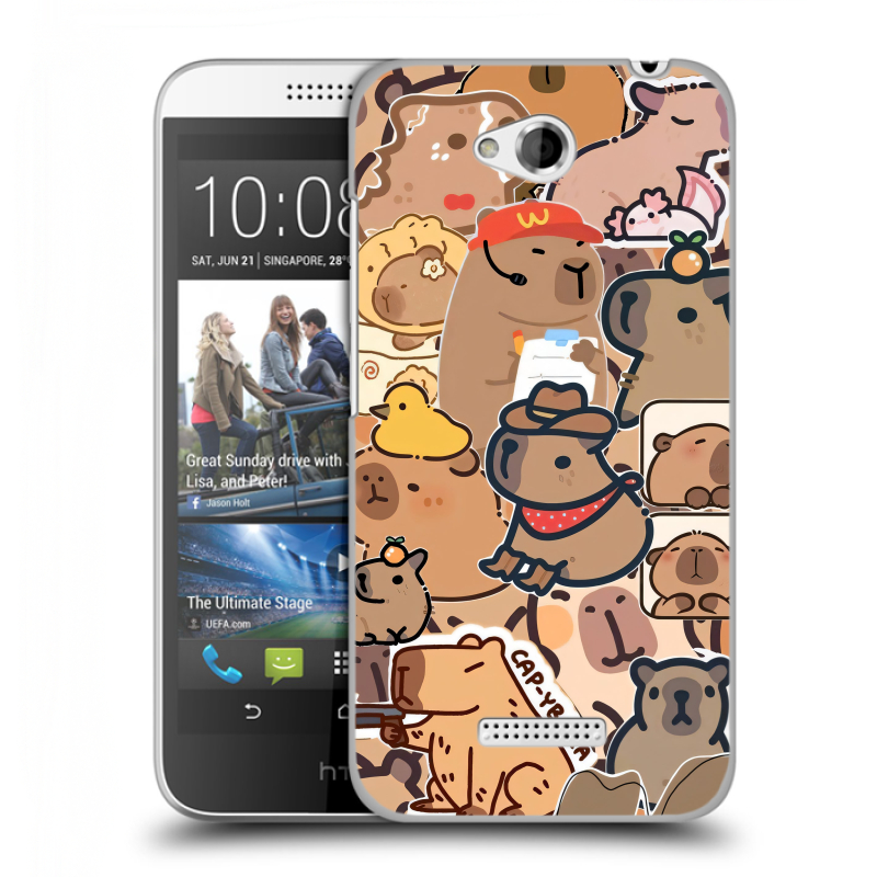 Пластиковый чехол на HTC Desire 616 с принтом капибара Пластиковый чехол на HTC Desire 616 с принтом капибара