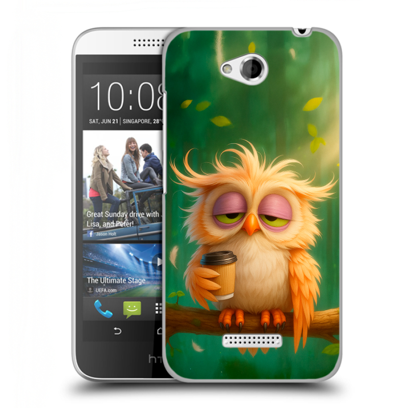 Силиконовый чехол на HTC Desire 616 с принтом сова Силиконовый чехол на HTC Desire 616 с принтом сова