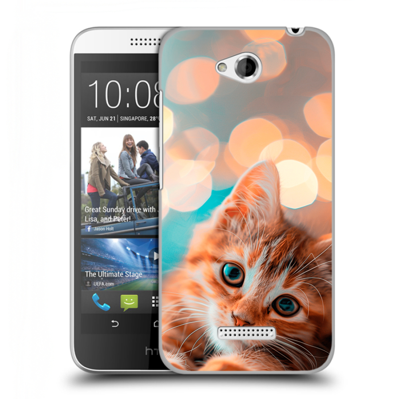 Силиконовый чехол на HTC Desire 616 с принтом котик Силиконовый чехол на HTC Desire 616 с принтом котик