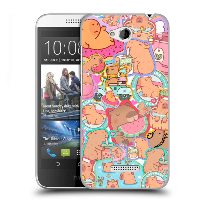 Силиконовый чехол на HTC Desire 616 с принтом капибары Силиконовый чехол на HTC Desire 616 с принтом капибары
