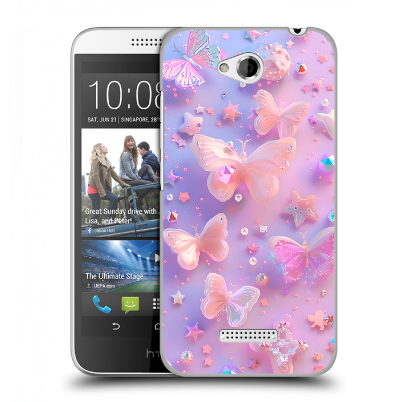 Силиконовый чехол на HTC Desire 616 с принтом Бабочки Силиконовый чехол на HTC Desire 616 с принтом Бабочки