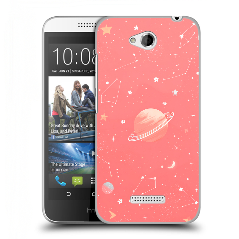 Силиконовый чехол на HTC Desire 616 с принтом Розовый космос Силиконовый чехол на HTC Desire 616 с принтом Розовый космос