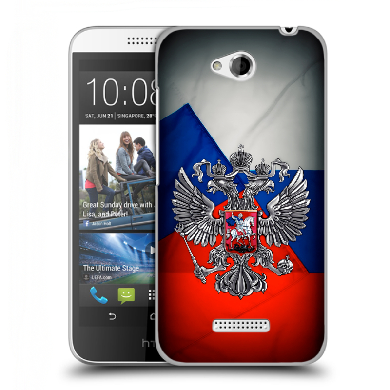 Силиконовый чехол на HTC Desire 616 с принтом Флаг России Силиконовый чехол на HTC Desire 616 с принтом Флаг России