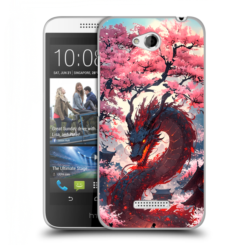 Силиконовый чехол на HTC Desire 616 с принтом Дракон Японский Силиконовый чехол на HTC Desire 616 с принтом Дракон Японский