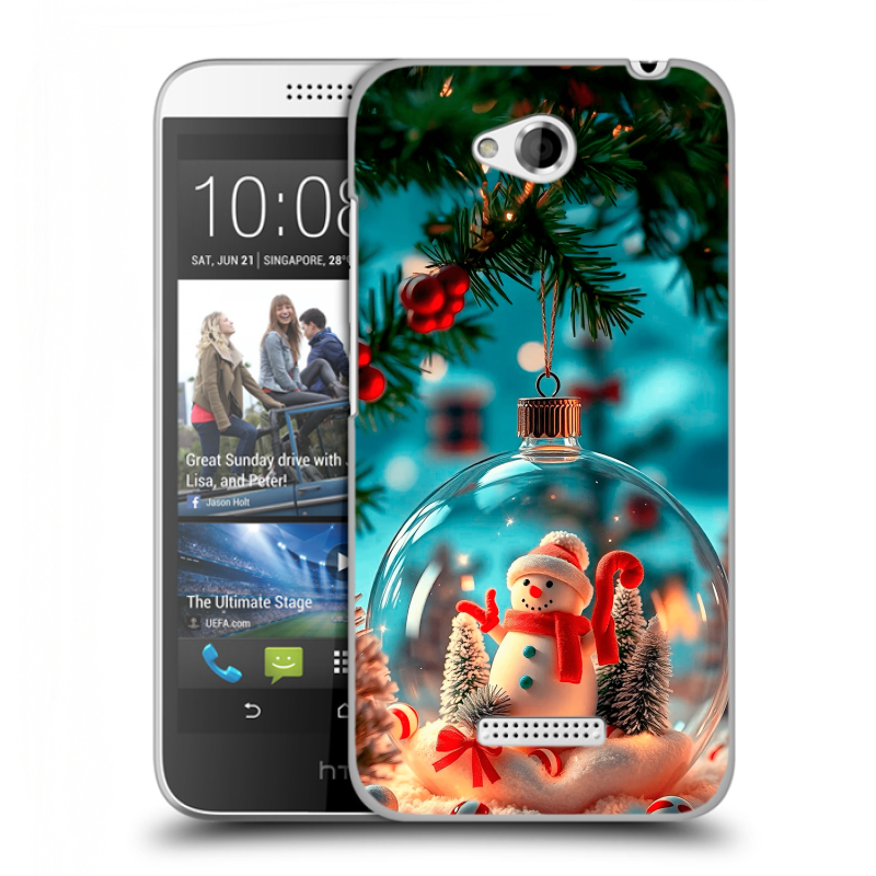 Силиконовый чехол на HTC Desire 616 с принтом Новый год Силиконовый чехол на HTC Desire 616 с принтом Новый год
