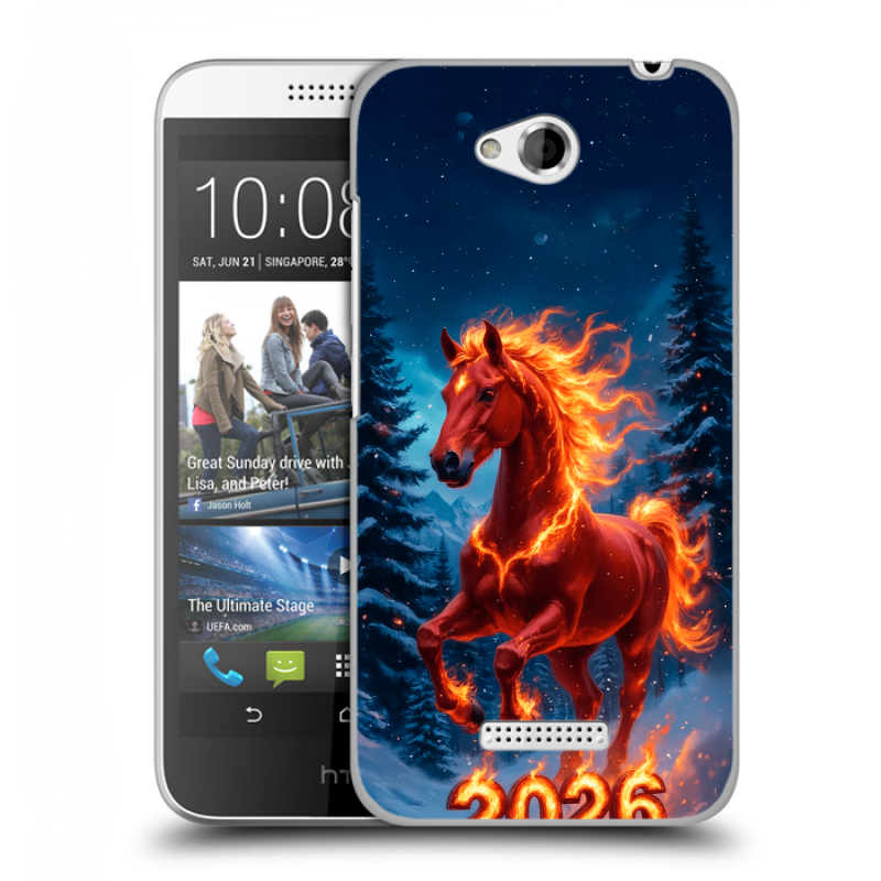 Пластиковый чехол на HTC Desire 616 с принтом Новый год коня Пластиковый чехол на HTC Desire 616 с принтом Новый год коня