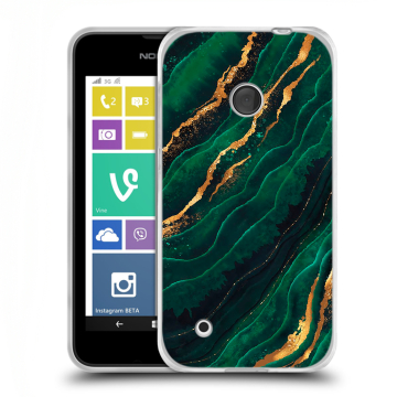Пластиковый чехол на Nokia Lumia 530 с принтом Мрамор зеленое золото