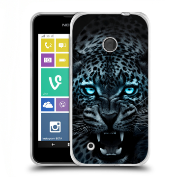 Пластиковый чехол на Nokia Lumia 530 с принтом Темный леопард