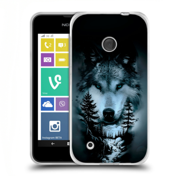 Пластиковый чехол на Nokia Lumia 530 с принтом Лесной волк