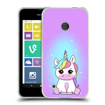 Пластиковый чехол на Nokia Lumia 530 с принтом Единорог