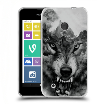 Пластиковый чехол на Nokia Lumia 530 с принтом Волк