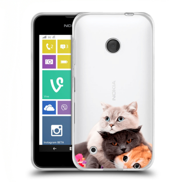 Пластиковый чехол на Nokia Lumia 530 с принтом Кошки