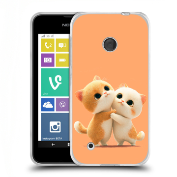 Пластиковый чехол на Nokia Lumia 530 с принтом Милые котики