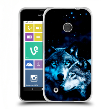 Пластиковый чехол на Nokia Lumia 530 с принтом Волки