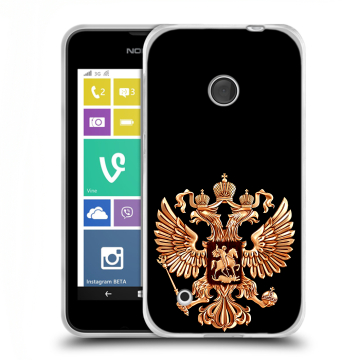 Пластиковый чехол на Nokia Lumia 530 с принтом Герб России золотой Пластиковый чехол на Nokia Lumia 530 с принтом Герб России золотой