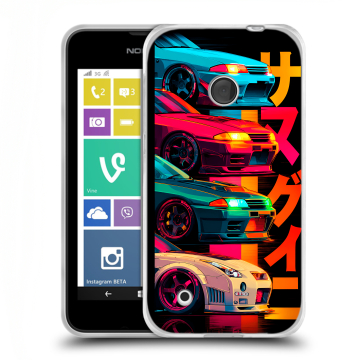 Пластиковый чехол на Nokia Lumia 530 с принтом Гоночные машины