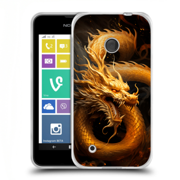 Пластиковый чехол на Nokia Lumia 530 с принтом Золотой дракон Пластиковый чехол на Nokia Lumia 530 с принтом Золотой дракон
