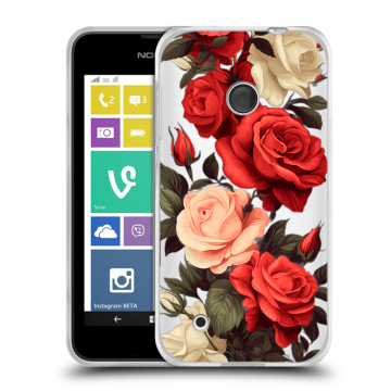 Пластиковый чехол на Nokia Lumia 530 с принтом Розы Пластиковый чехол на Nokia Lumia 530 с принтом Розы
