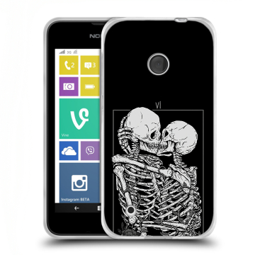 Пластиковый чехол на Nokia Lumia 530 с принтом Поцелуй скелетов Пластиковый чехол на Nokia Lumia 530 с принтом Поцелуй скелетов