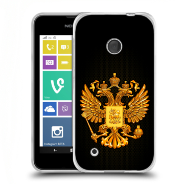 Пластиковый чехол на Nokia Lumia 530 с принтом Герб России желтый