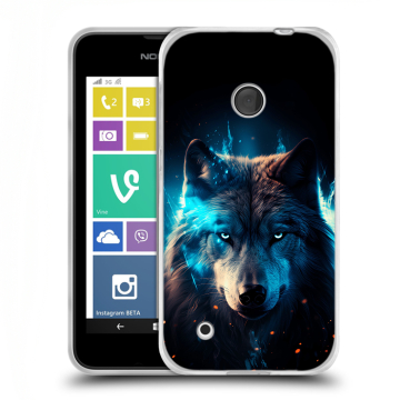Пластиковый чехол на Nokia Lumia 530 с принтом Волк ночной