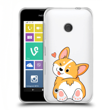 Пластиковый чехол на Nokia Lumia 530 с принтом Корги Пластиковый чехол на Nokia Lumia 530 с принтом Корги