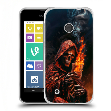 Пластиковый чехол на Nokia Lumia 530 с принтом Скелет и карты Пластиковый чехол на Nokia Lumia 530 с принтом Скелет и карты