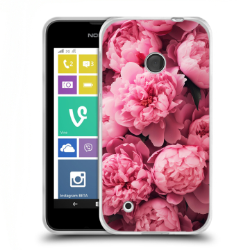 Пластиковый чехол на Nokia Lumia 530 с принтом цветы пионы Пластиковый чехол на Nokia Lumia 530 с принтом цветы пионы
