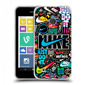 Пластиковый чехол на Nokia Lumia 530 с принтом найк nike черный Пластиковый чехол на Nokia Lumia 530 с принтом найк nike черный