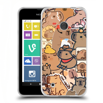 Пластиковый чехол на Nokia Lumia 530 с принтом капибара Пластиковый чехол на Nokia Lumia 530 с принтом капибара