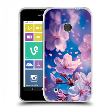 Пластиковый чехол на Nokia Lumia 530 с принтом цветы бабочки Пластиковый чехол на Nokia Lumia 530 с принтом цветы бабочки
