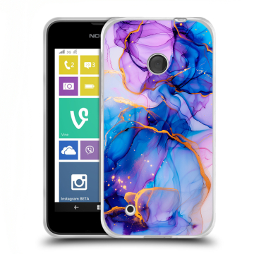 Пластиковый чехол на Nokia Lumia 530 с принтом синий мрамор
