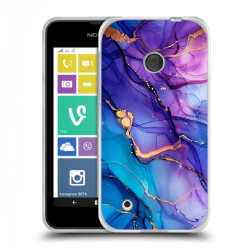 Пластиковый чехол на Nokia Lumia 530 с принтом синий мрамор Пластиковый чехол на Nokia Lumia 530 с принтом синий мрамор