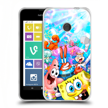 Пластиковый чехол на Nokia Lumia 530 с принтом спанчбоб спанч боб