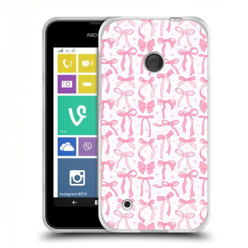 Пластиковый чехол на Nokia Lumia 530 с принтом Розовые бантики Пластиковый чехол на Nokia Lumia 530 с принтом Розовые бантики