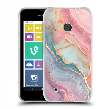 Пластиковый чехол на Nokia Lumia 530 с принтом розовый мрамор