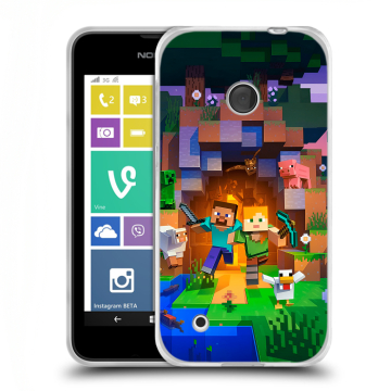 Пластиковый чехол на Nokia Lumia 530 с принтом Майнкрафт Minecraft Пластиковый чехол на Nokia Lumia 530 с принтом Майнкрафт Minecraft