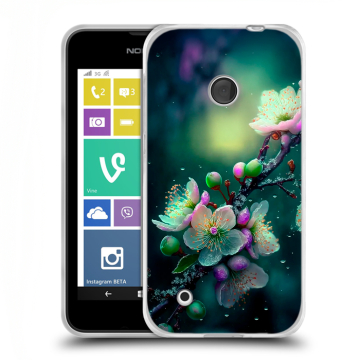 Пластиковый чехол на Nokia Lumia 530 с принтом Цветы и мрамор