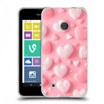 Пластиковый чехол на Nokia Lumia 530 с принтом Сердечки